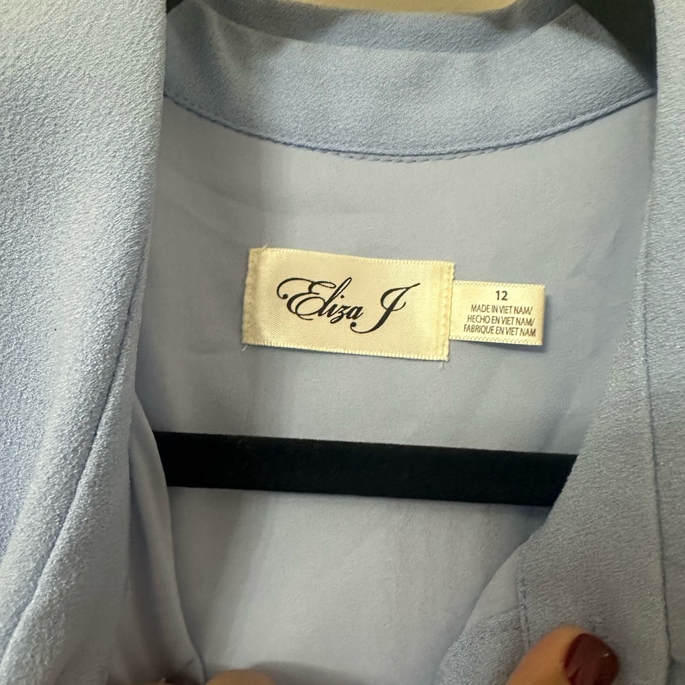Eliza J Charming Charlie Light Blue Button-Up Dress - Picture 3 of 5